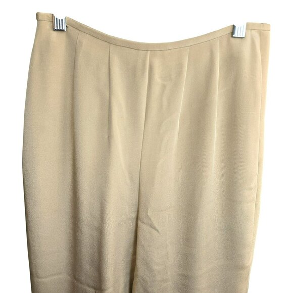 Ellen Tracy Womens Tan Wide-Leg Pants Size 4 100% Silk Vintage HS161 - Picture 4 of 7